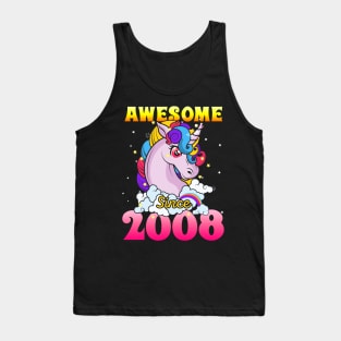 Funny Awesome Unicorn Since 2008 Cute Gift Tank Top